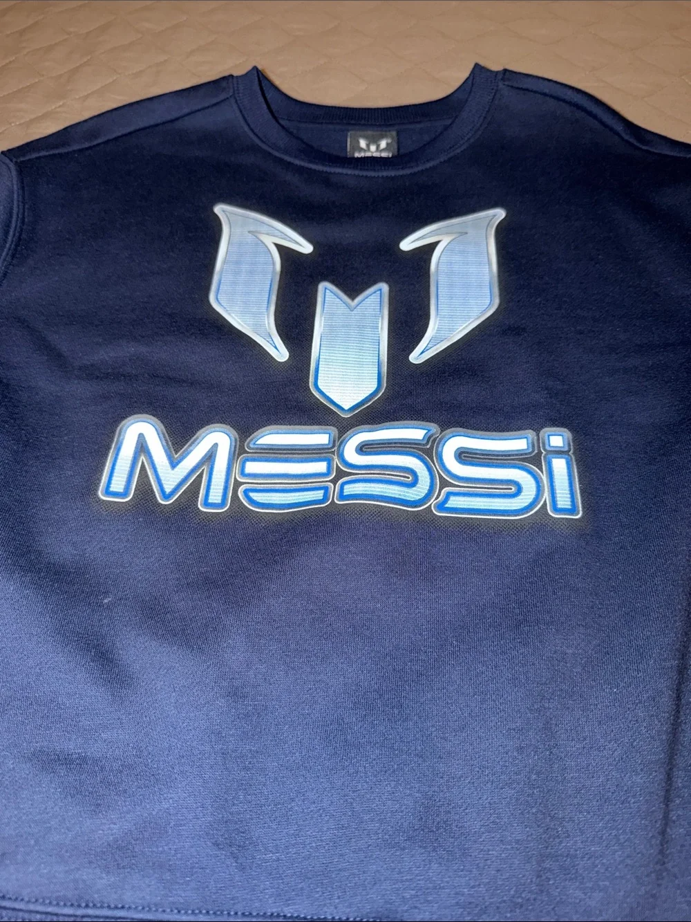 Old Navy Boys Navy 'Messi' Logo Crewneck Sweatshirt